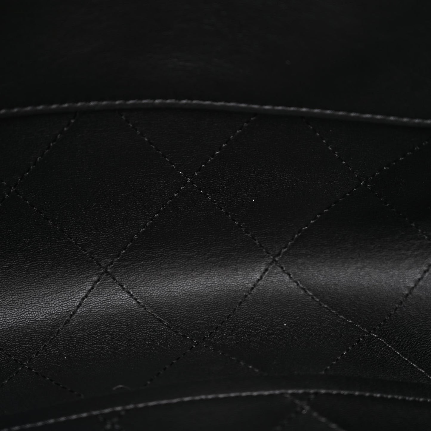 Calfskin Stitched Small Shopping Tote Black