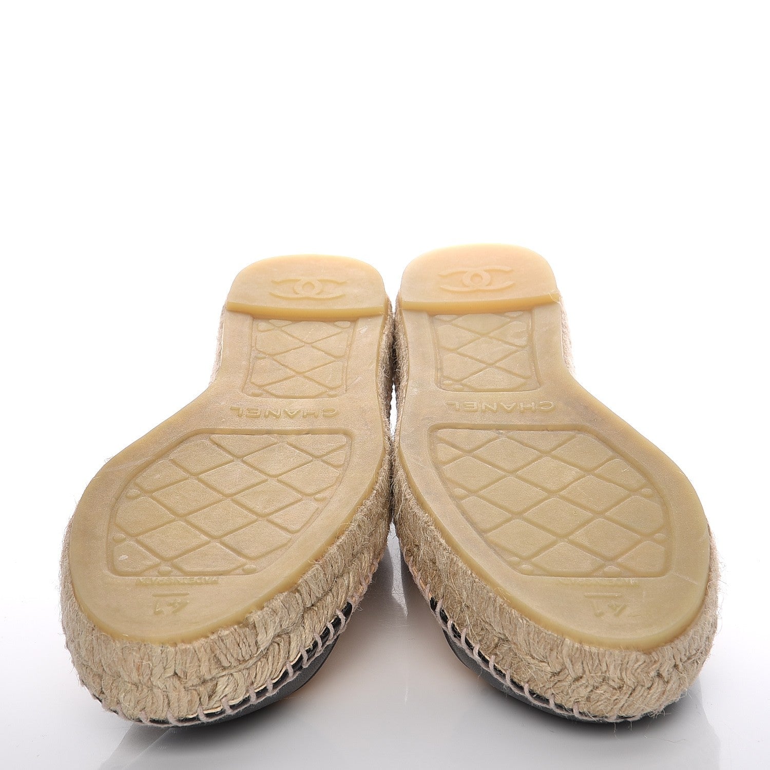 Chanel Lambskin CC Espadrilles 41 Beige Black 5 of 9