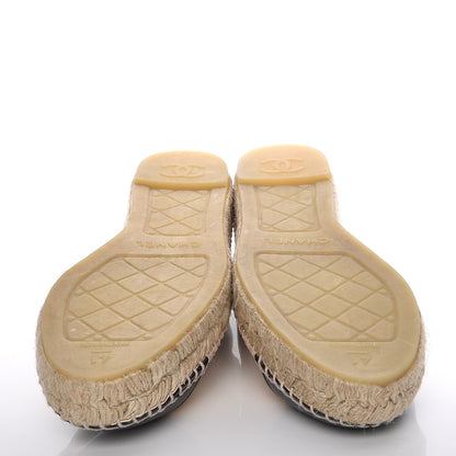 Chanel Lambskin CC Espadrilles 41 Beige Black 5 of 9