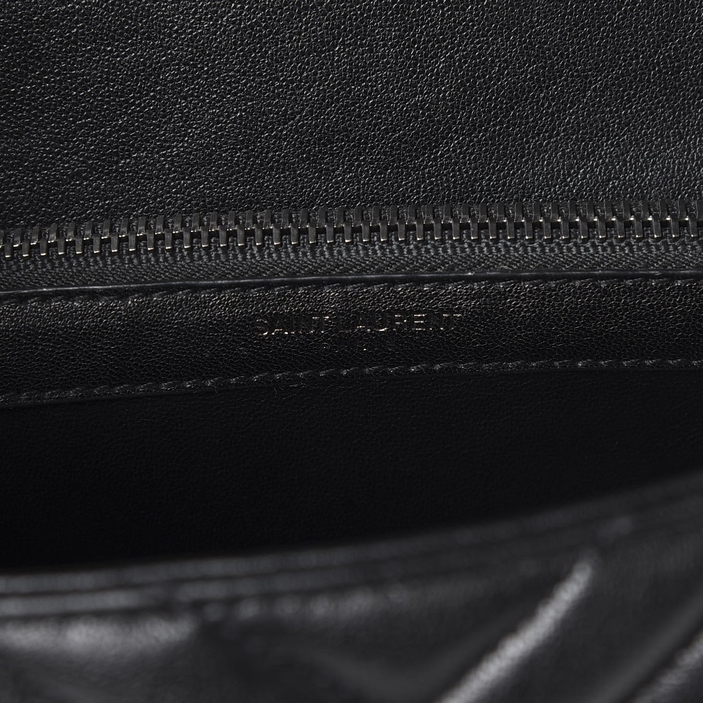 Sheepskin Matelasse Chevron Monogram Medium College Bag Black