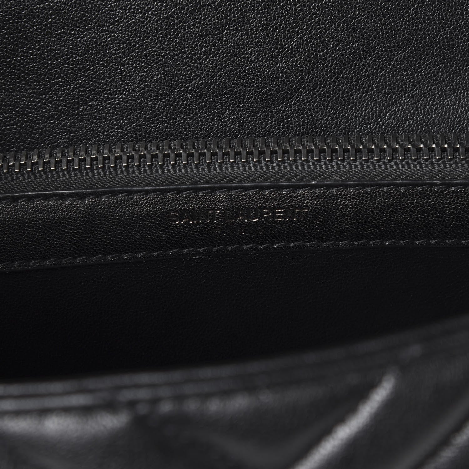 Saint Laurent Sheepskin Matelasse Chevron Monogram Medium College Bag Black 7 of 8