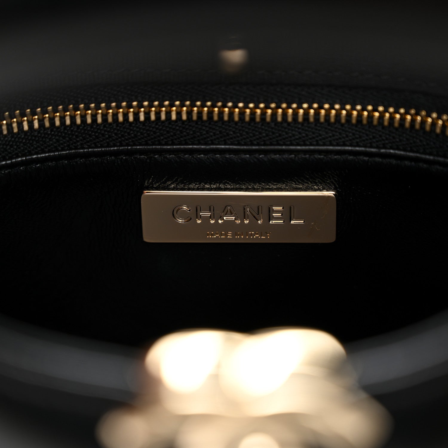 Chanel Shiny Crumpled Calfskin Quilted Mini 31 Shopping Bag Black 6 of 11