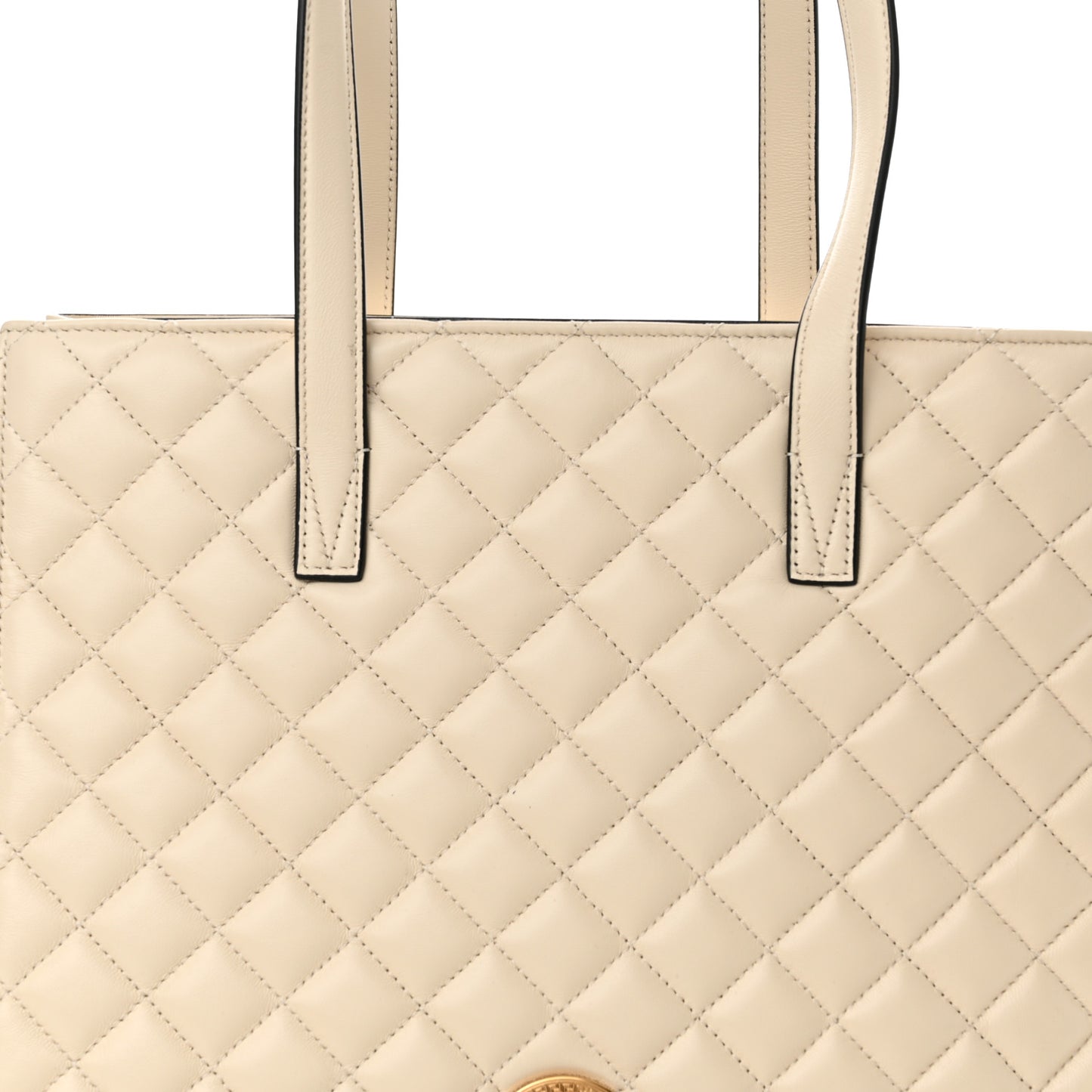 Nappa Quilted Medusa Tote Ecru