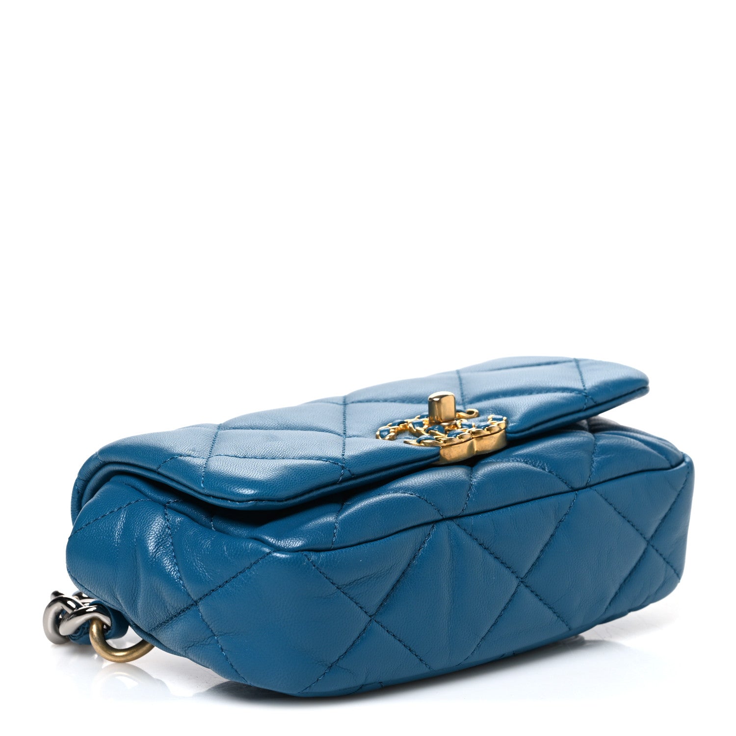 Chanel Lambskin Quilted Chanel 19 Waist Bag Blue 3 of 9