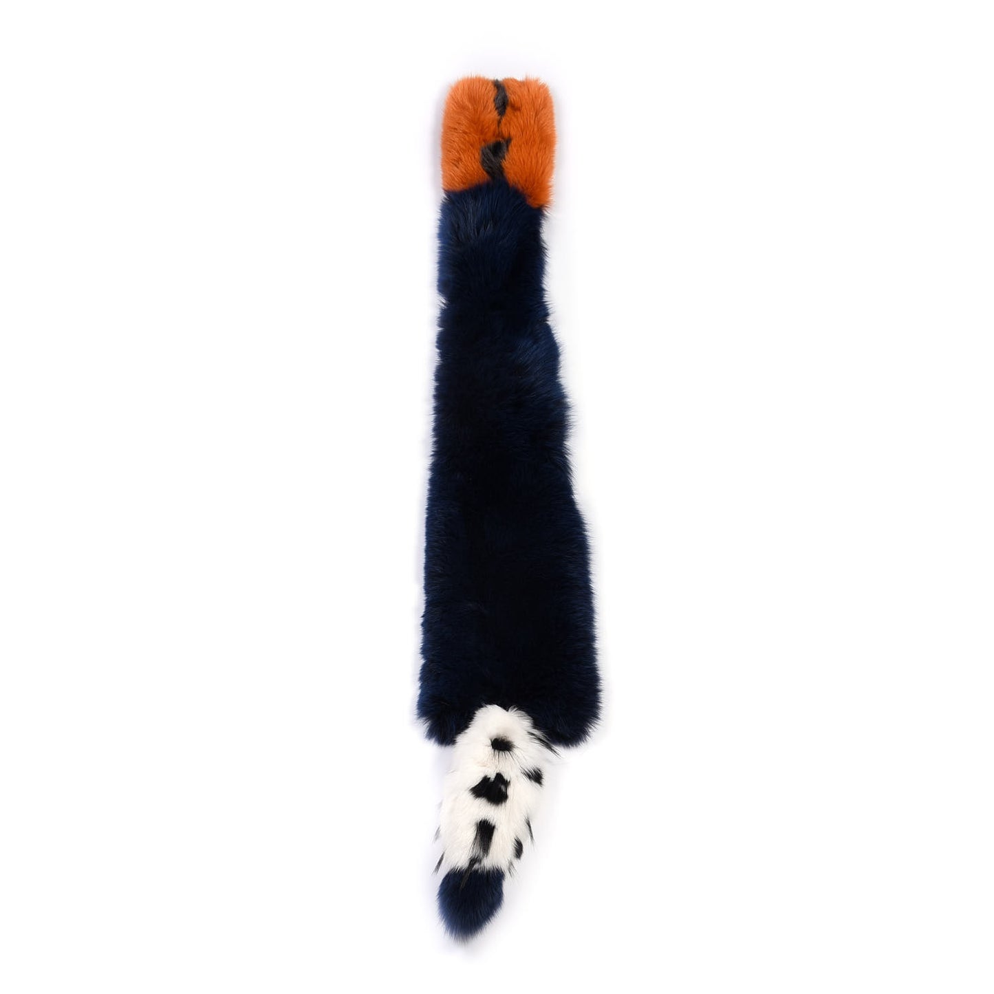 Fox Fur Stole Lapis Lazuli Multicolor
