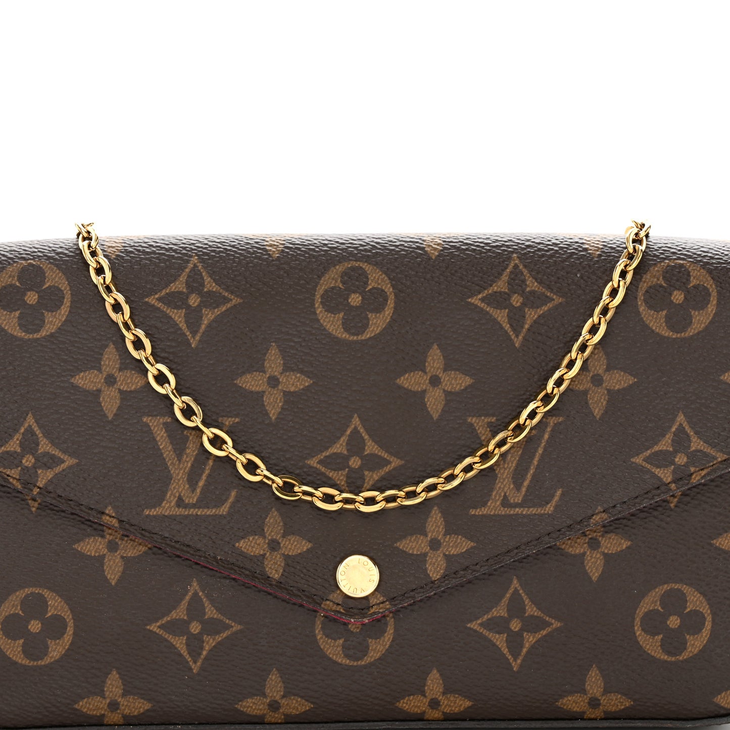 Monogram Pochette Felicie Chain Wallet Fuchsia
