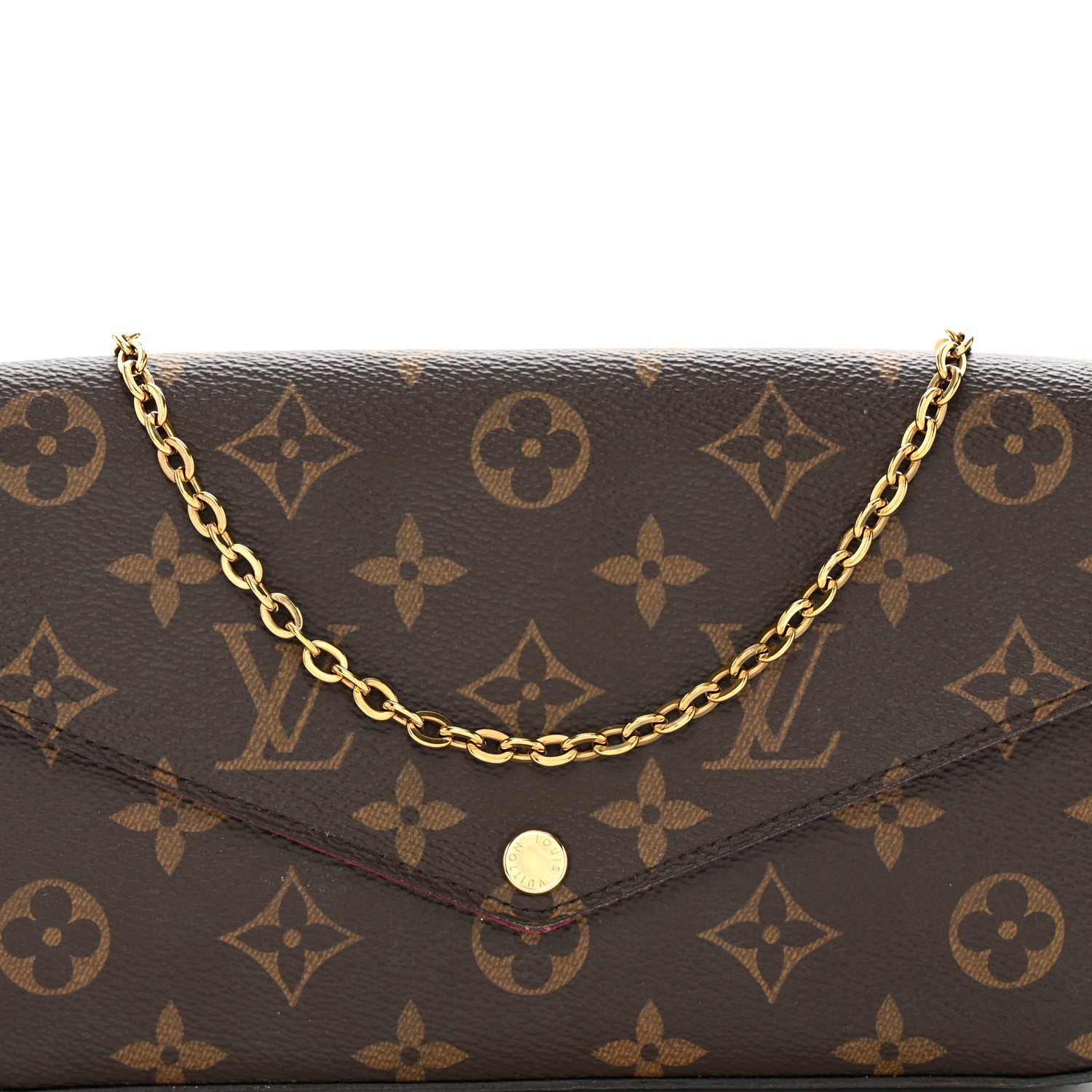 Louis Vuitton Monogram Pochette Felicie Chain Wallet Fuchsia 8 of 10