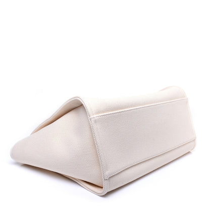Chanel Canvas Pearl Medium Deauville Tote Ecru Beige 4 of 12
