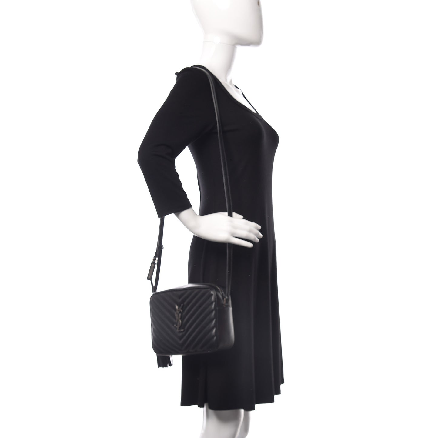 Calfskin Matelasse Monogram Lou Camera Bag Black