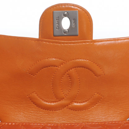 Chanel Patent Quilted Mini Square Flap Orange 5 of 8