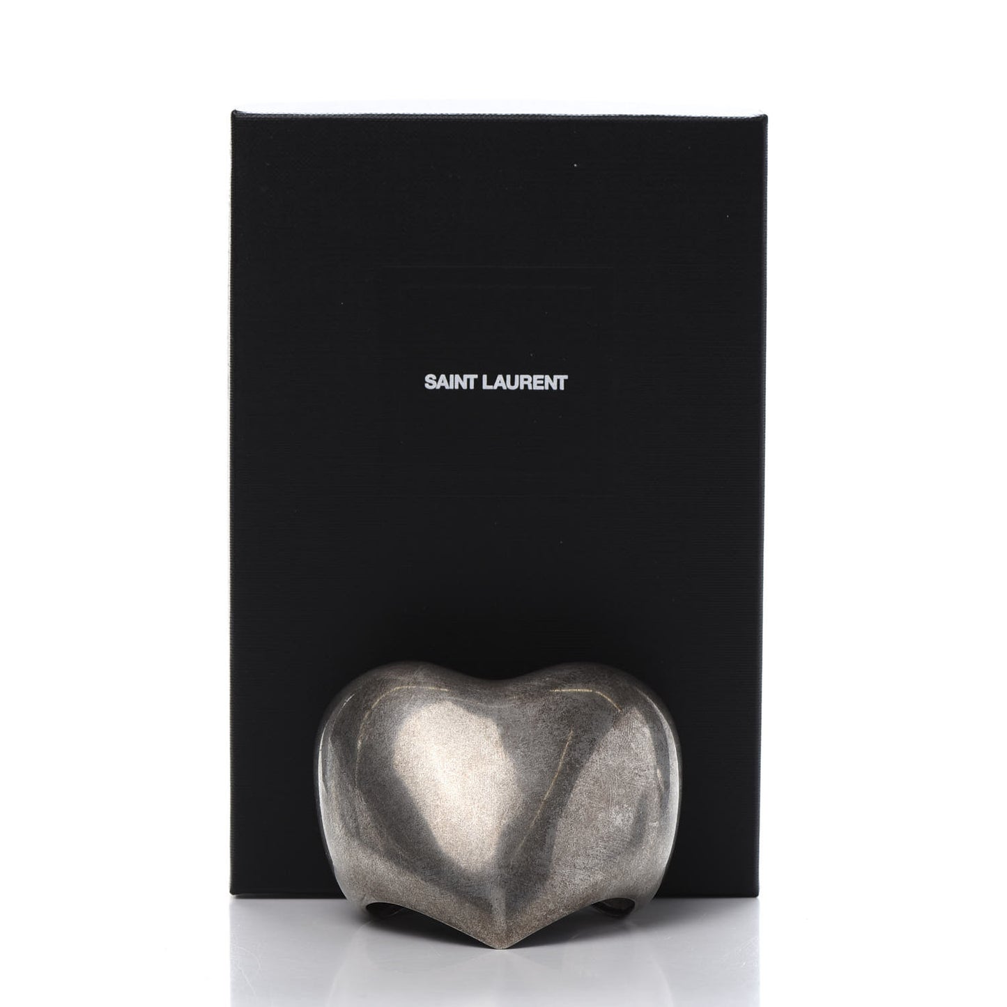 Brass Heart Cuff Bracelet Palladium