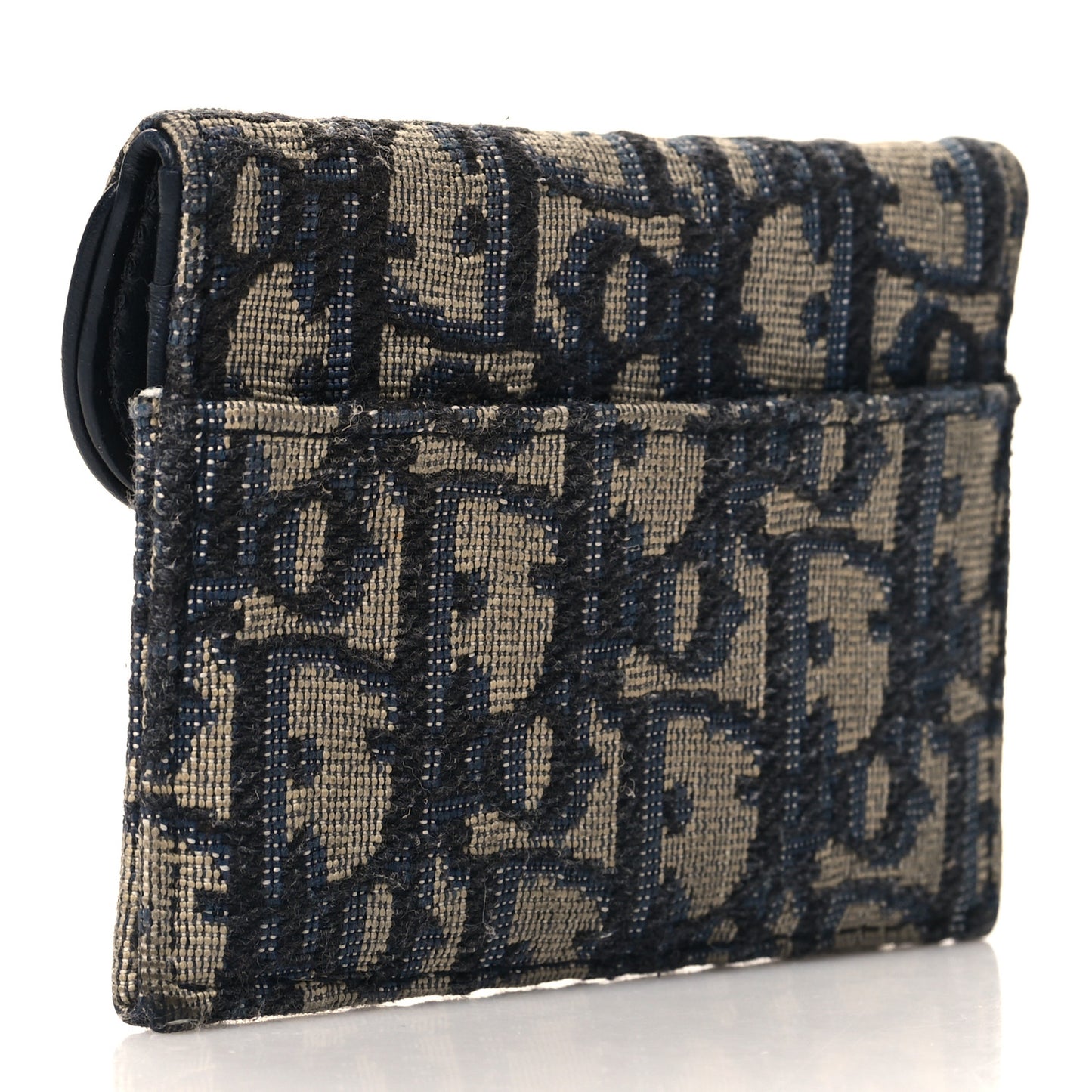 CHRISTIAN DIOR Oblique Saddle Card Holder Blue