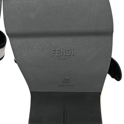 Fendi Stretch Yarn FF Stiff Band Rockoko Sneakers 40 Black White Tobacco 6 of 7