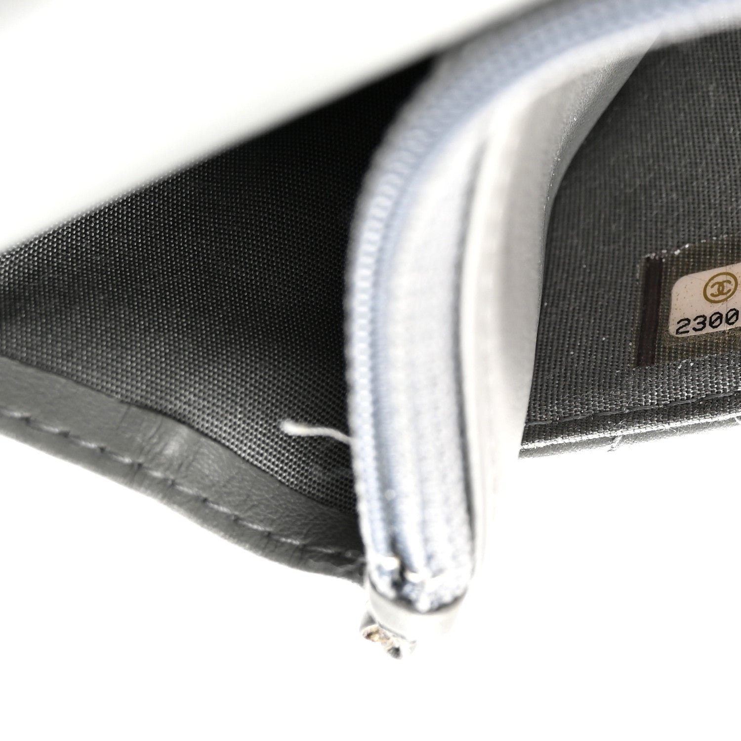 Chanel Lambskin Quilted Boy Wallet On Chain WOC Grey 8 of 12