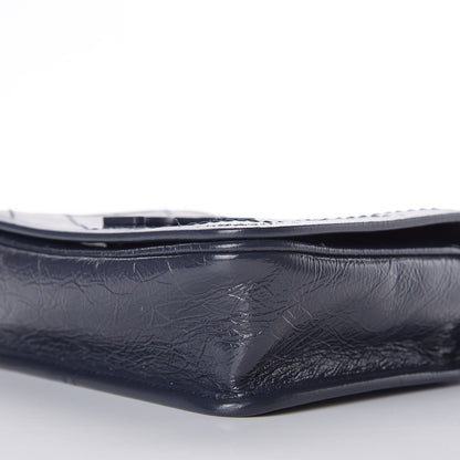 Saint Laurent Crinkled Calfskin Matelasse Monogram Niki Chain Wallet Deep Marine 6 of 10