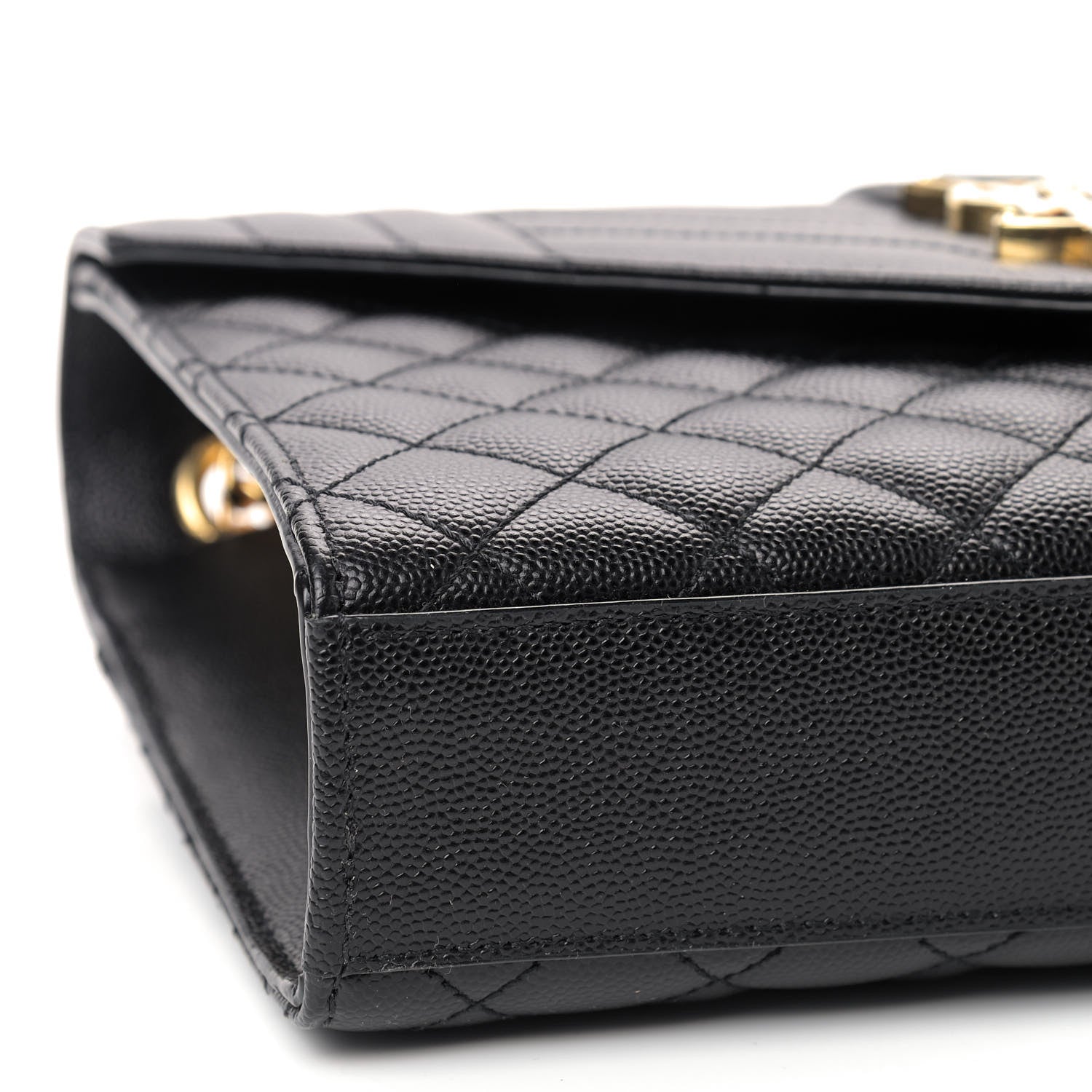 Saint Laurent Grain De Poudre Textured Mixed Matelasse Triquilt Medium Monogram Satchel Black 6 of 9