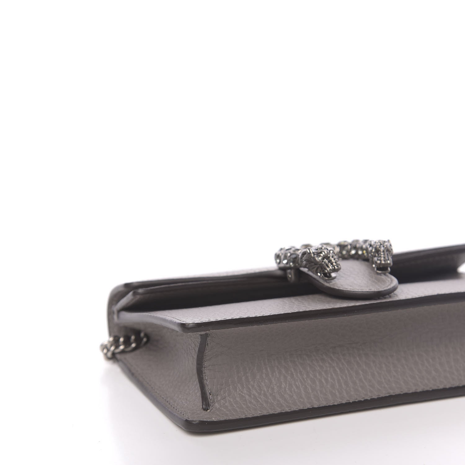 Gucci Dollar Calfskin Crystal Super Mini Dionysus Shoulder Bag Dusty Grey Black Diamond 7 of 10