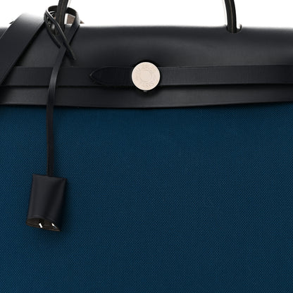 Hermes Toile Vache Hunter Herbag Zip Retourne 31 PM Black Blue De Malte 9 of 11