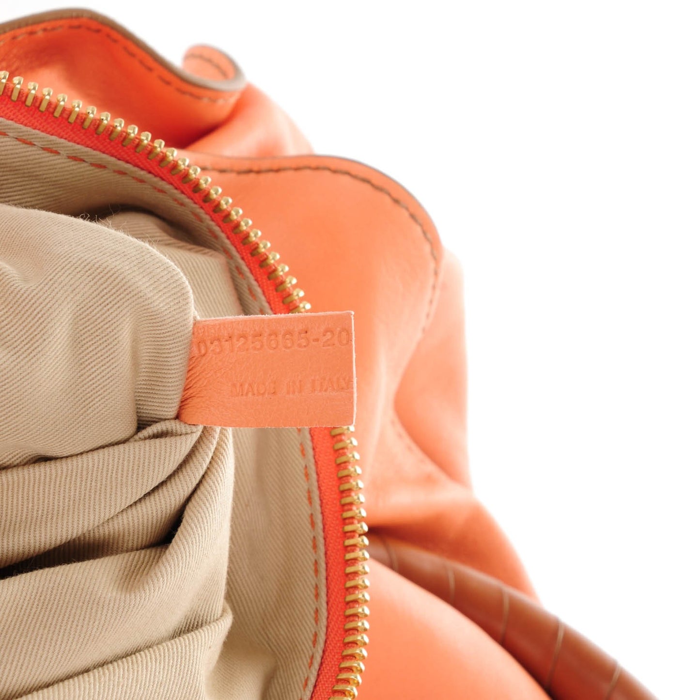 Calfskin Large Marcie Lock Satchel Peach Pink