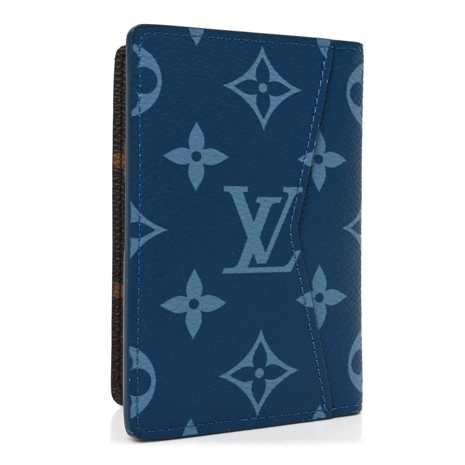 Louis Vuitton ネイビー カード・ホルダー Louis Vuitton Monogram Pocket Organizer NM Atlantic Blue 1874182