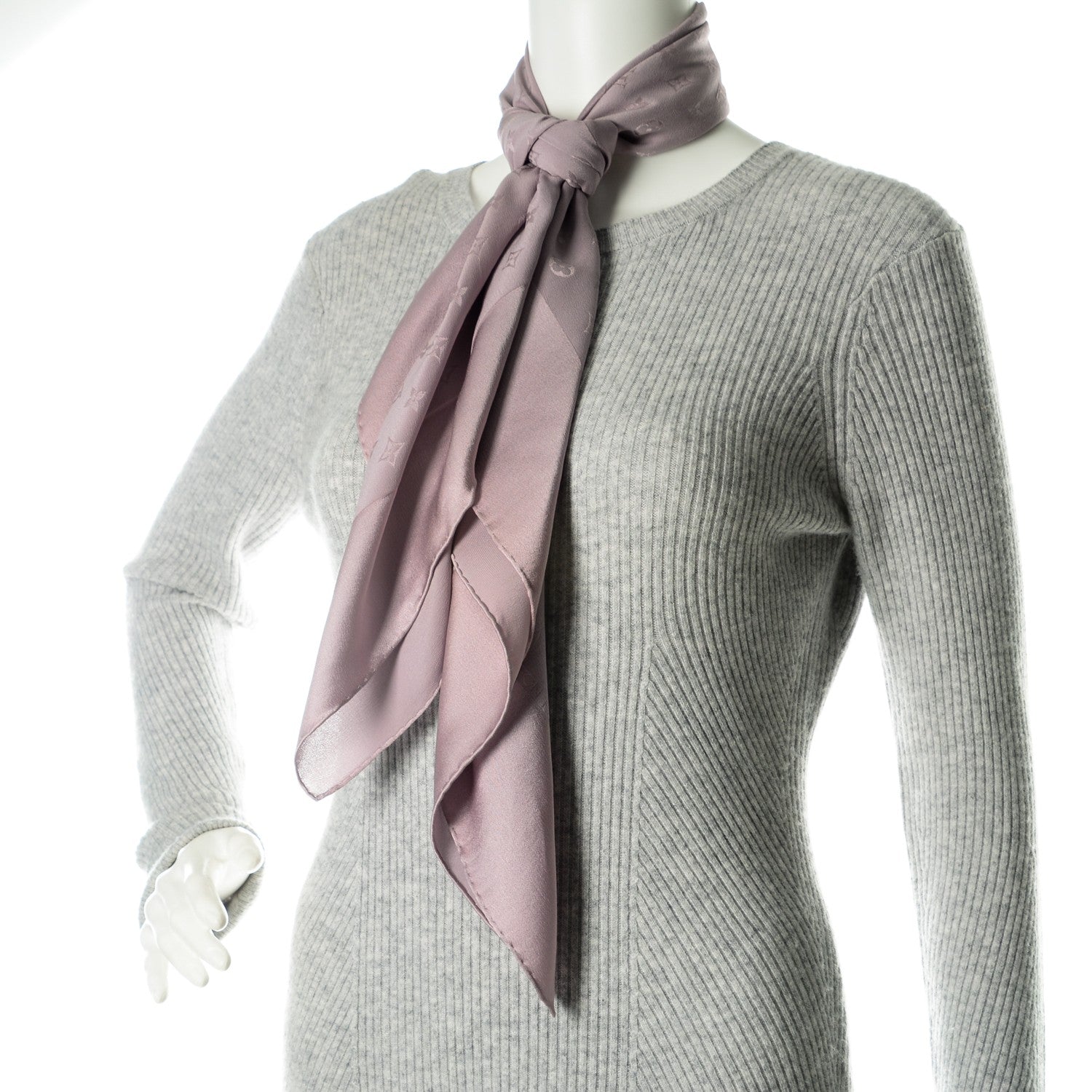 Louis Vuitton Silk Monogram Monaco Scarf Lilac 2 of 5