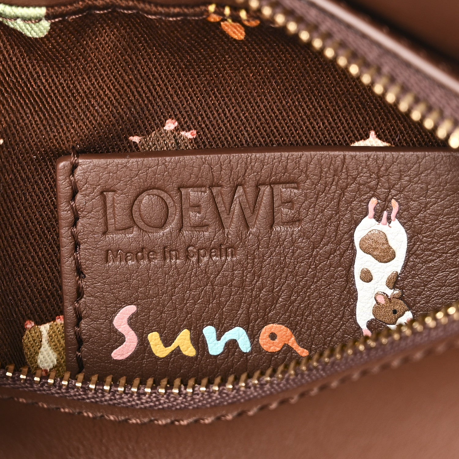 Loewe X SUNA FUJITA Satin Calfskin Mini Hamster Puzzle Edge Bag