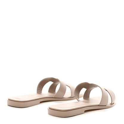 Hermes Box Calfskin Oran Sandals 35.5 Beige Mastic 4 of 9