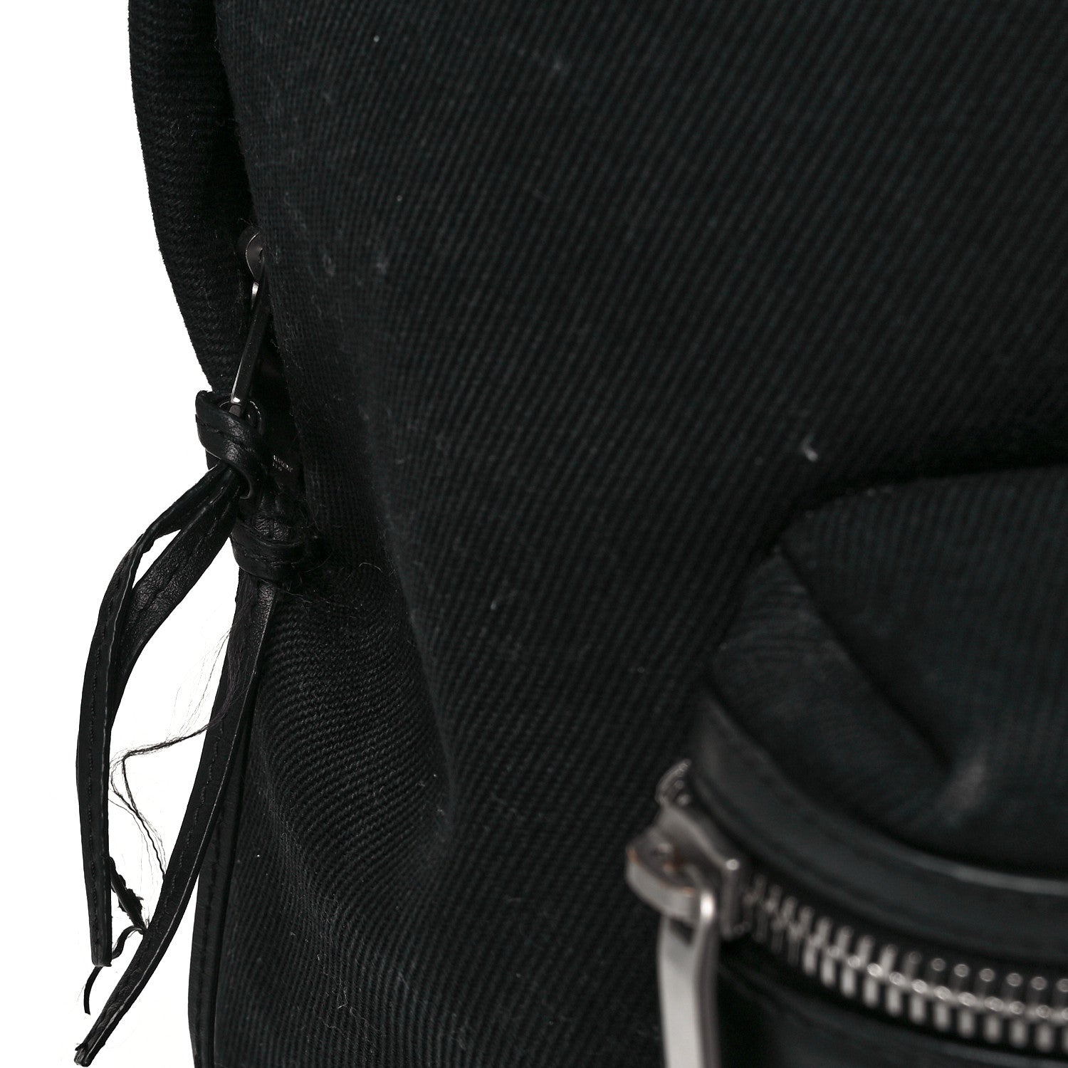 Saint Laurent Canvas Signature Embroidered City Backpack Black 11 of 12