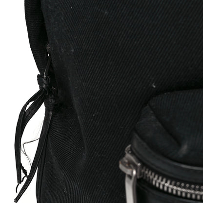 Saint Laurent Canvas Signature Embroidered City Backpack Black 11 of 12