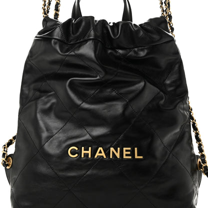 Chanel Shiny Calfskin Quilted Chanel 22 Backpack Black 8 of 10