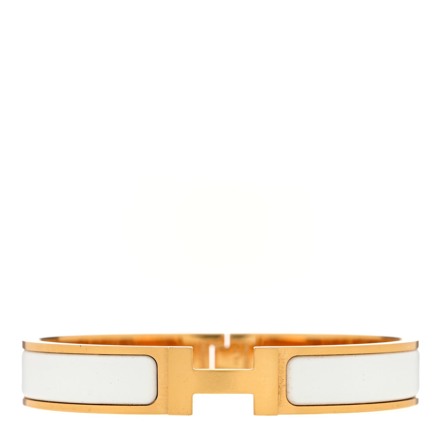 Matte Enamel Narrow Clic Clac HH Bracelet PM White
