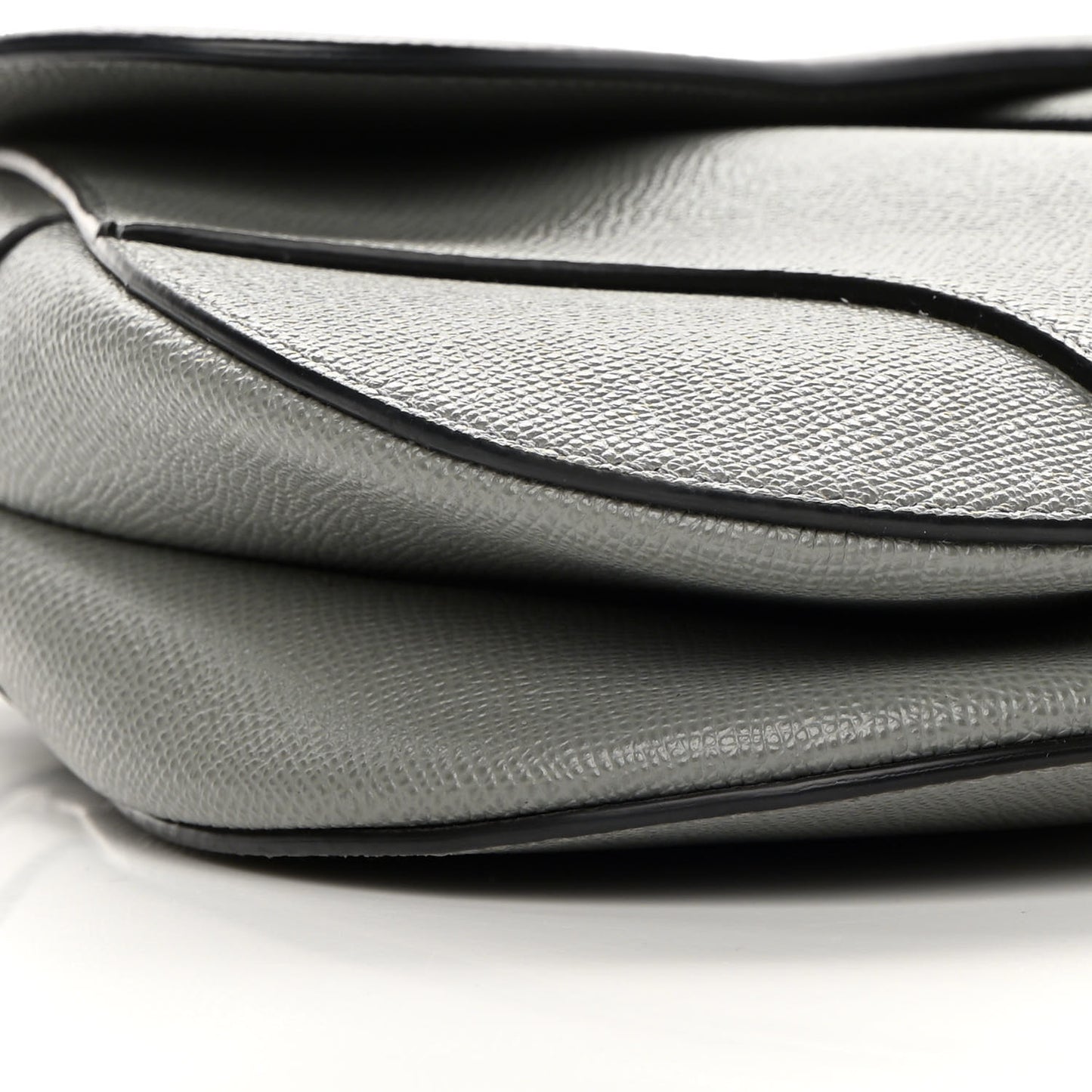 Grained Calfskin Saddle Bag Grey