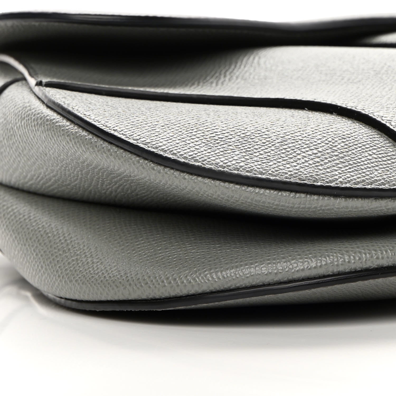 Christian Dior Grained Calfskin Saddle Bag Grey 9 of 11