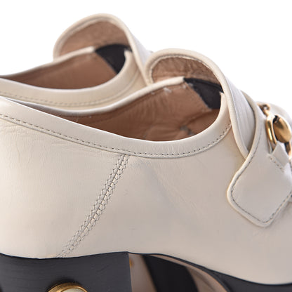 Gucci Malaga Kid Pearl Studded Vegas Platform Loafers 37 Mystic White 12 of 14