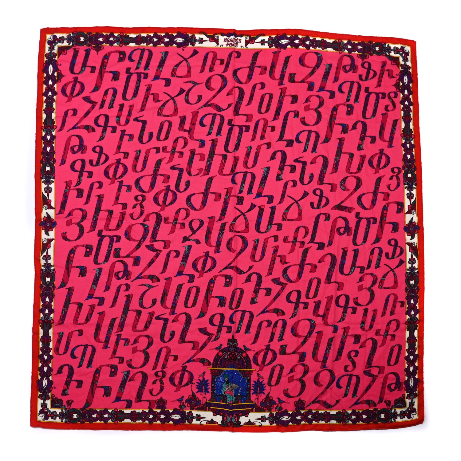 Hermes Cashmere Silk Lettres D'Erevan Shawl 140 1 of 5