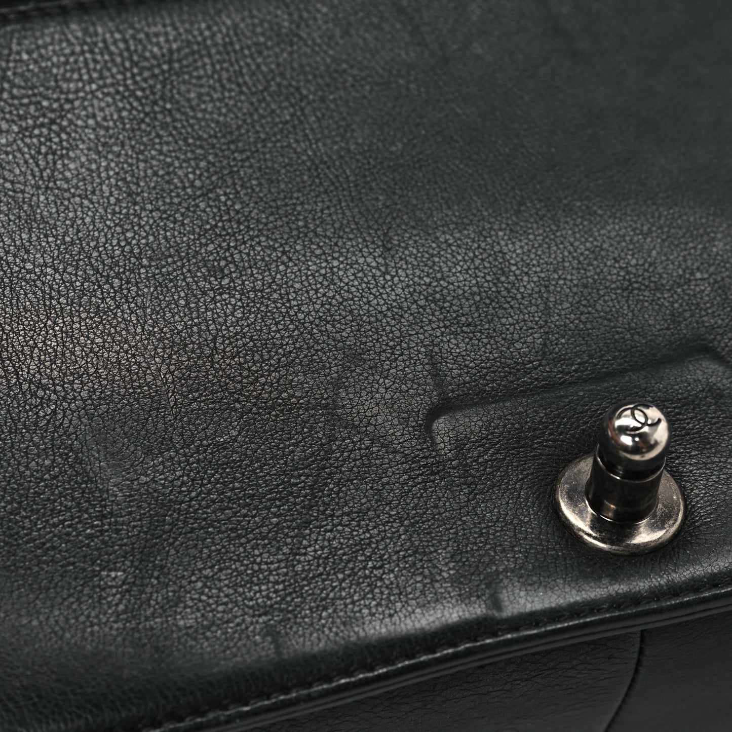 Calfskin Double Stitch Medium Boy Flap Black