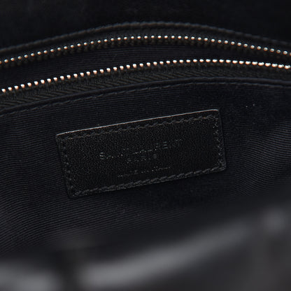 Saint Laurent Lambskin Quilted Medium Loulou Puffer Monogram Chain Satchel Black 6 of 9