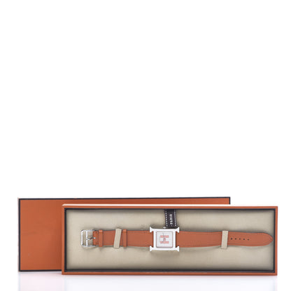 Hermes Stainless Steel Swift 26mm Heure H Hour Quartz Watch Orange 5 of 5