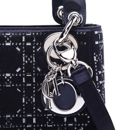 Christian Dior Satin Crystal Cannage Mini Lady Dior Navy 12 of 12