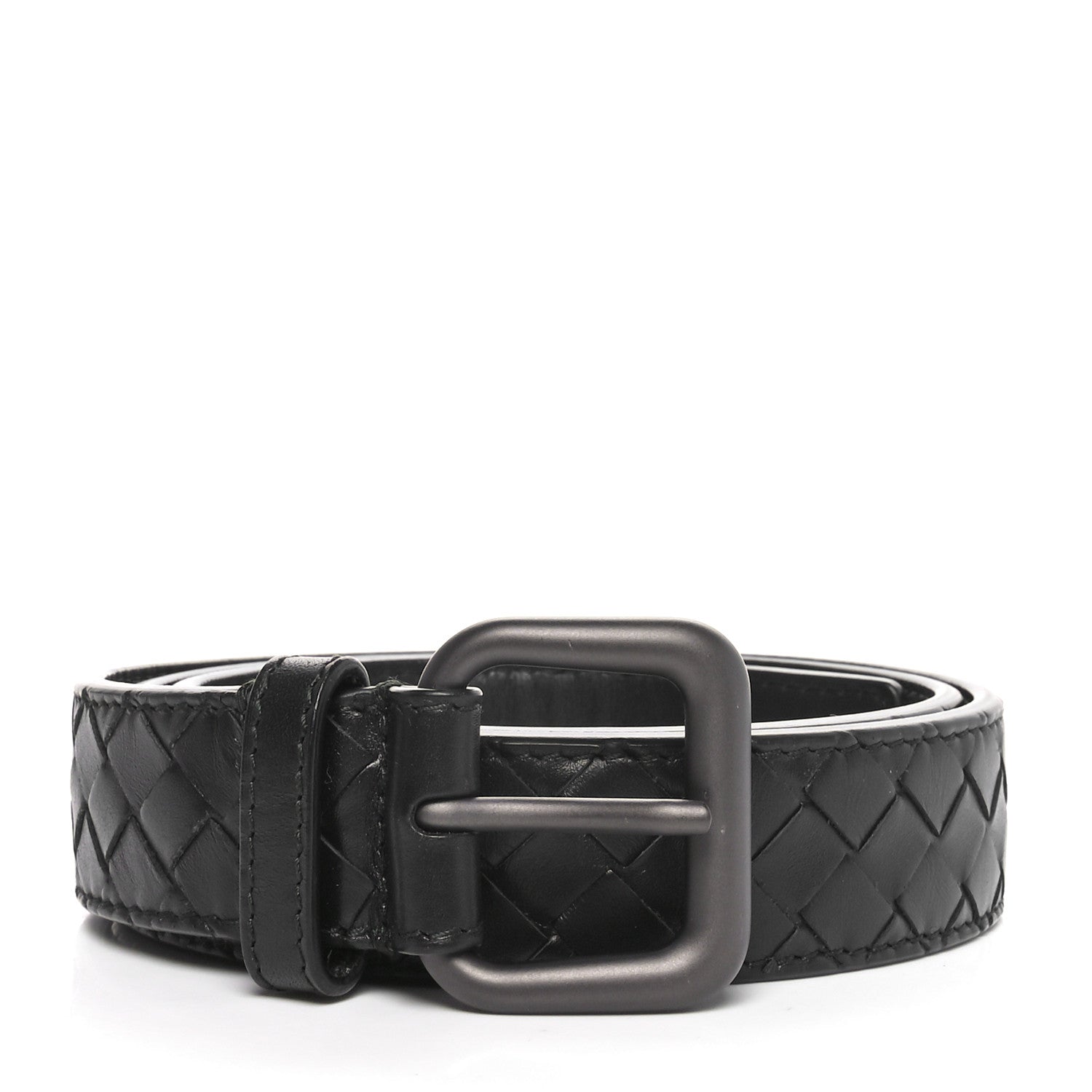 Bottega Veneta Nappa Intrecciato Belt 80 32 Black 1 of 5