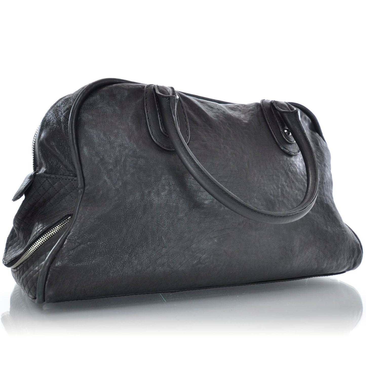 Calfskin Large Bowler Black