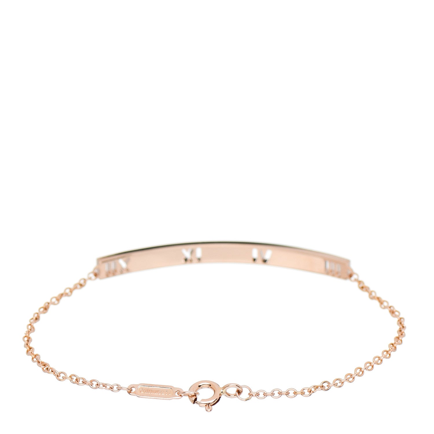 Tiffany 18K Rose Gold Diamond Atlas Bar Pierced Bracelet 3 of 4
