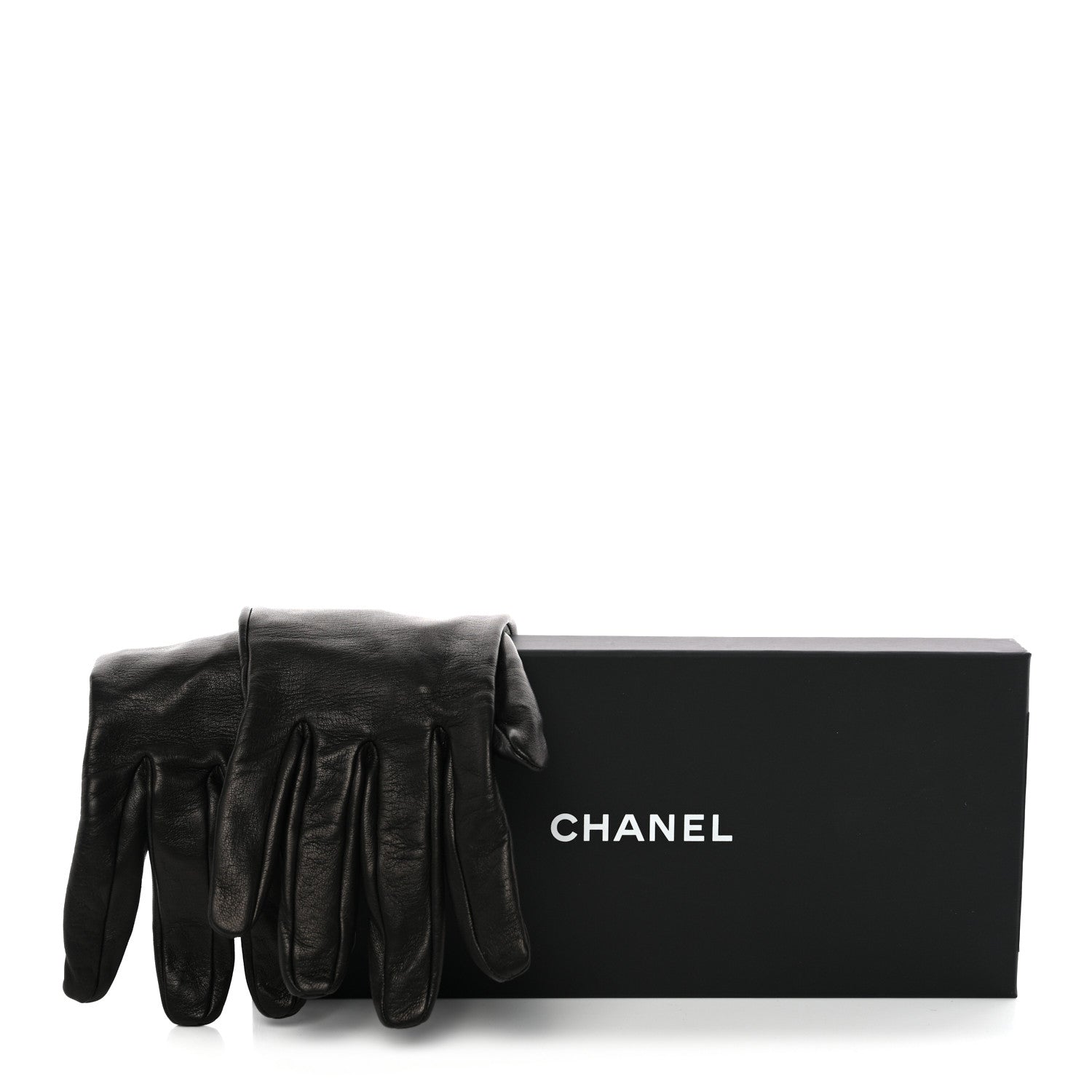 Chanel Lambskin CC Gloves 8 Black 5 of 5