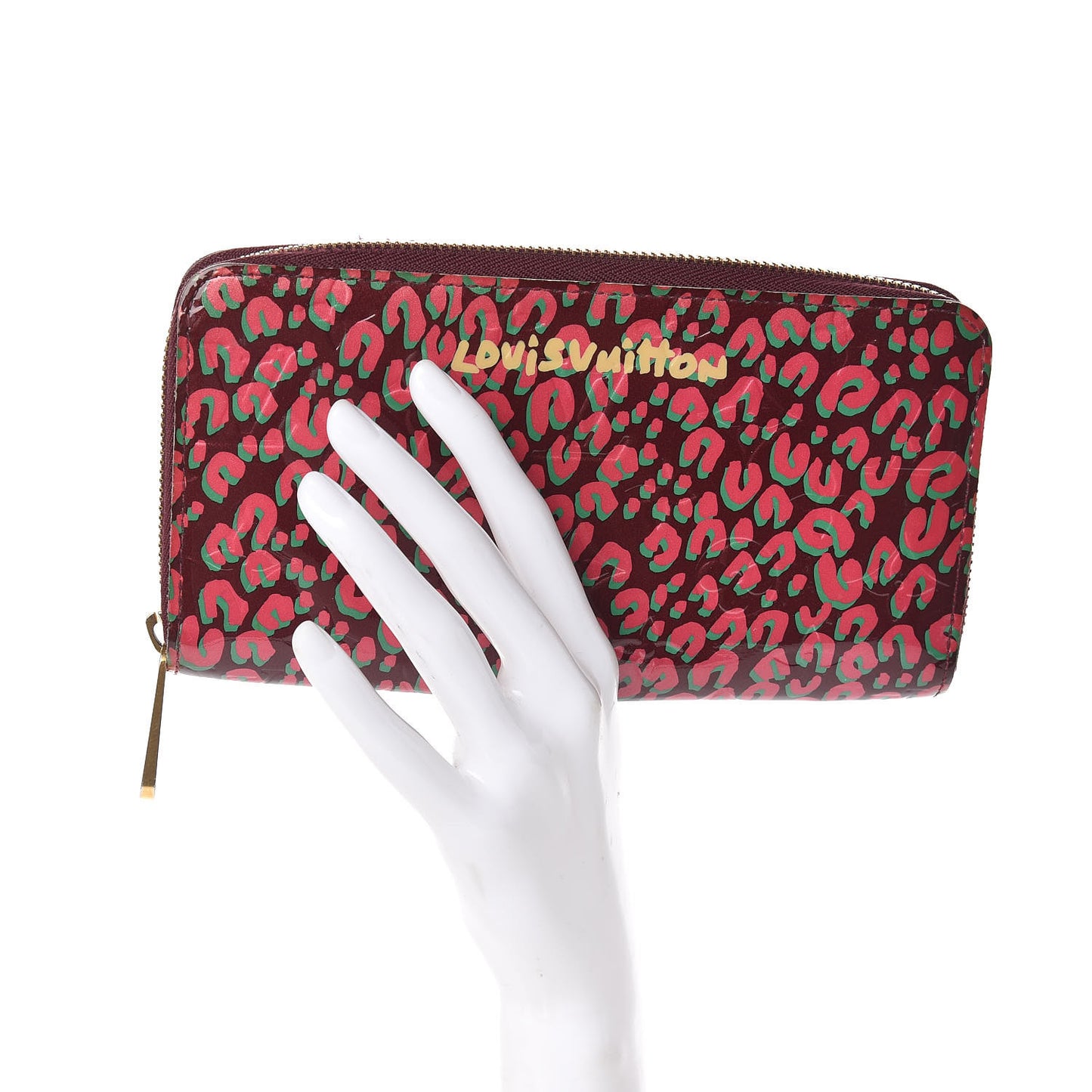 Vernis Leopard Zippy Wallet Rouge Fauviste