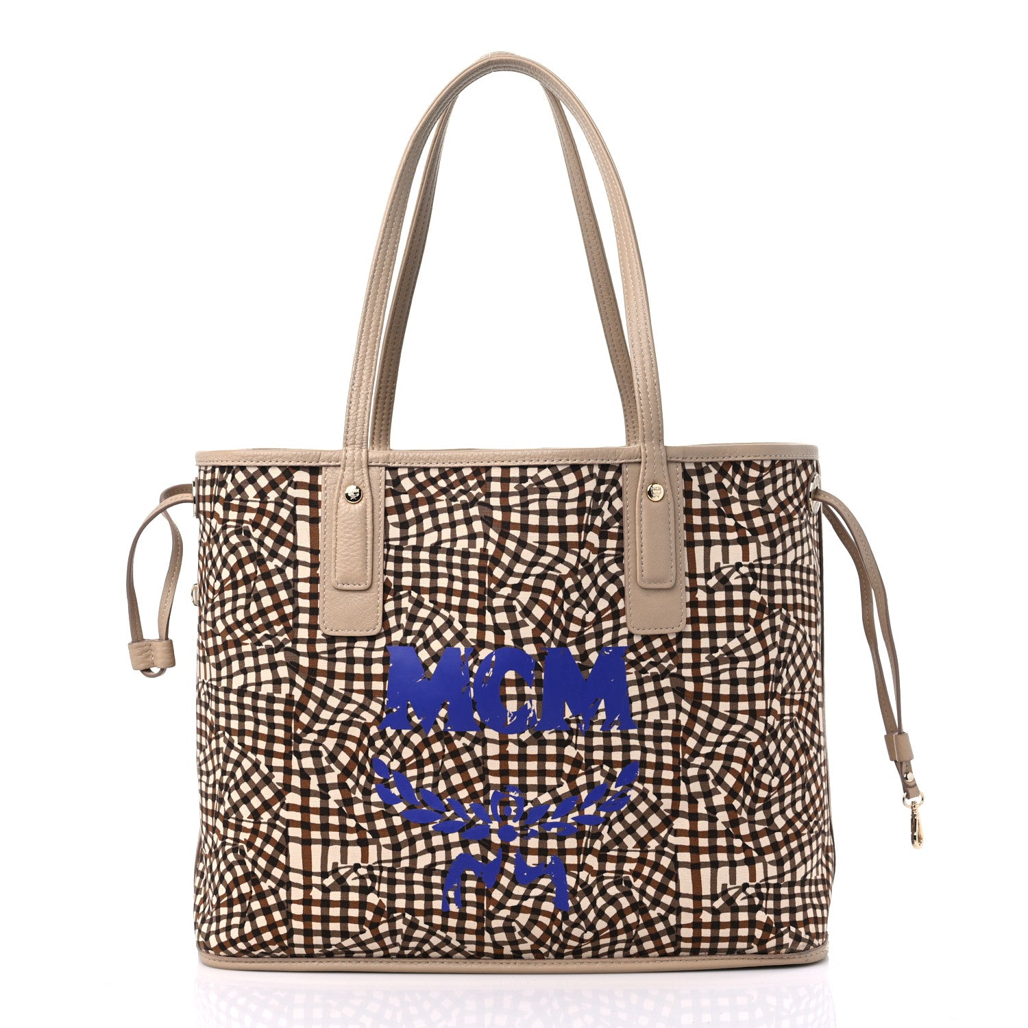 MCM Visetos Medium Liz Reversible Shopper Tote Beige 8 of 12