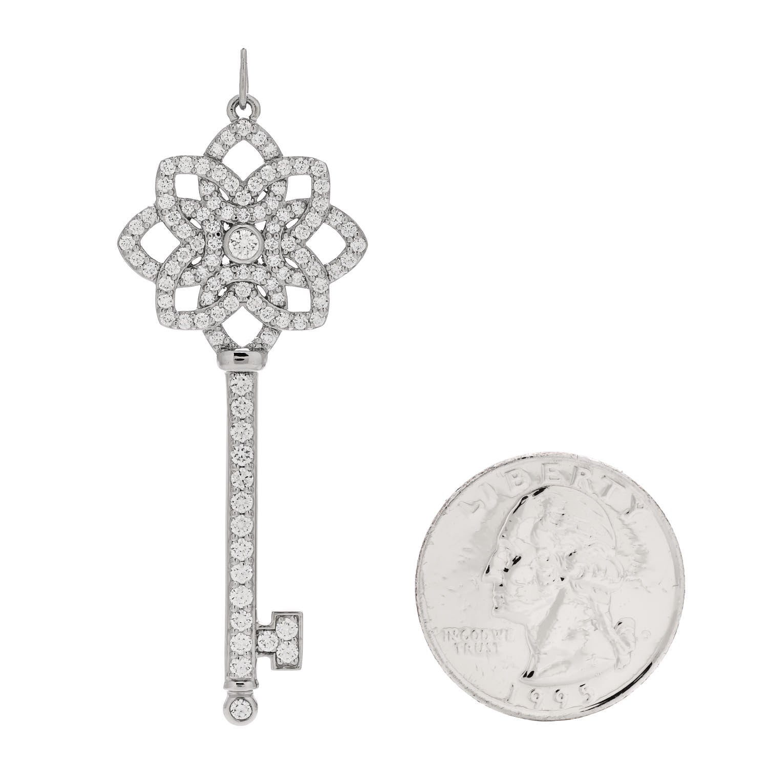 Tiffany Platinum Diamond Large Woven Key Pendant 2 of 5