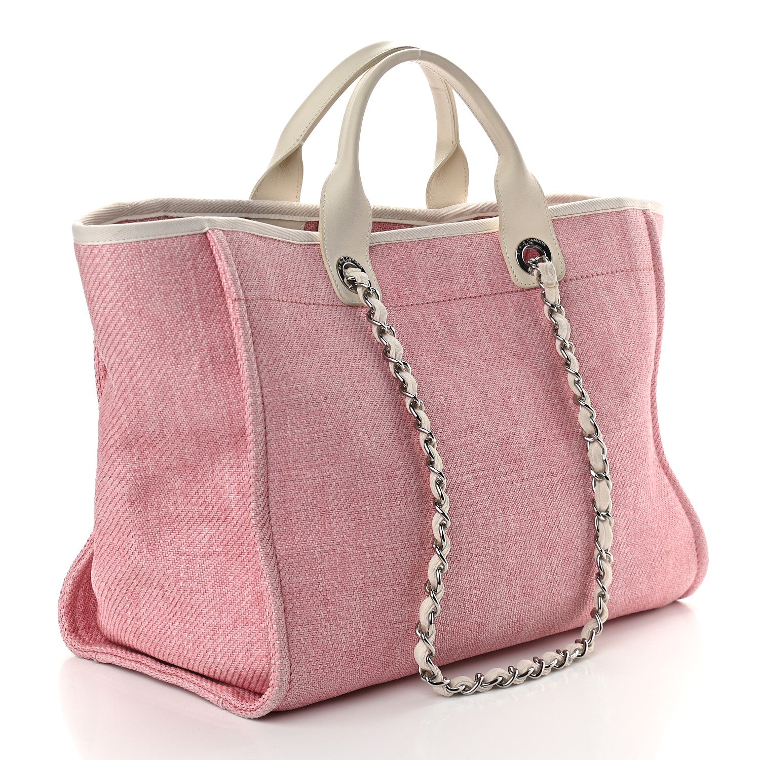 Chanel Canvas Medium Deauville Tote Pink 3 of 9