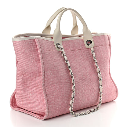 Chanel Canvas Medium Deauville Tote Pink 3 of 9