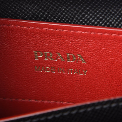 Prada Saffiano Cuir Medium Double Bag Black Fuoco 6 of 10