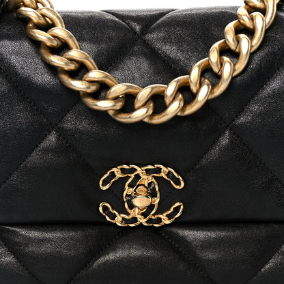 Chanel Goatskin Quilted Large Chanel 19 Flap Black 8 of 10